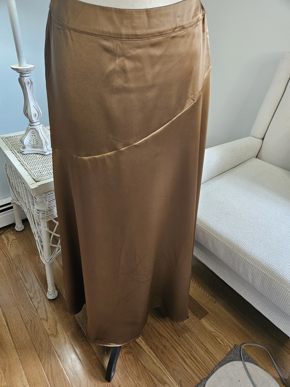 Women’s Satin Bias Maxi Skirt - Copper. Stunning Thanksgiving Skirt. P71